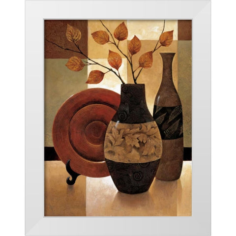 Natures Patchwork I White Modern Wood Framed Art Print by Mallett, Keith