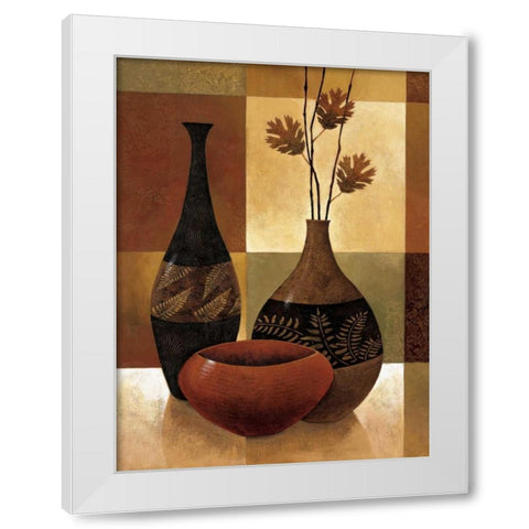 Natures Patchwork II White Modern Wood Framed Art Print by Mallett, Keith