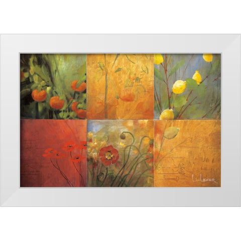 Citrus Garden White Modern Wood Framed Art Print by Li-Leger, Don