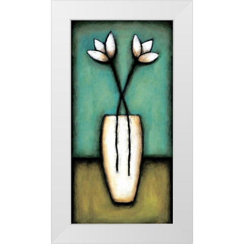 Water Blossoms I White Modern Wood Framed Art Print by Eve