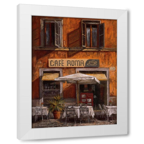 Cafe Roma White Modern Wood Framed Art Print by Surridge, Malcolm