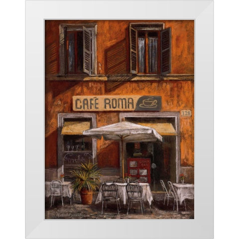 Cafe Roma White Modern Wood Framed Art Print by Surridge, Malcolm