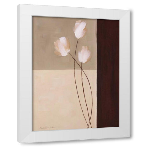 Floral Whispers I White Modern Wood Framed Art Print by Parker, Karen Lorena