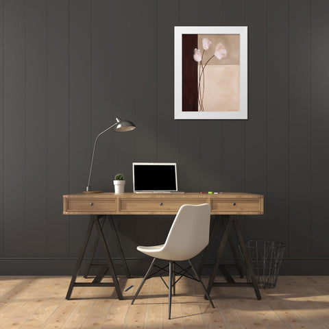 Floral Whispers II White Modern Wood Framed Art Print by Parker, Karen Lorena