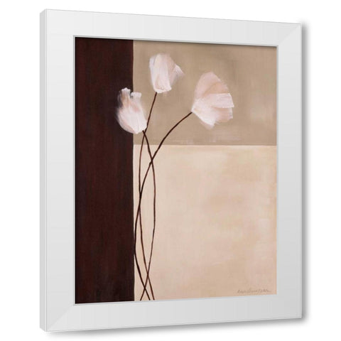 Floral Whispers II White Modern Wood Framed Art Print by Parker, Karen Lorena
