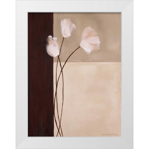 Floral Whispers II White Modern Wood Framed Art Print by Parker, Karen Lorena