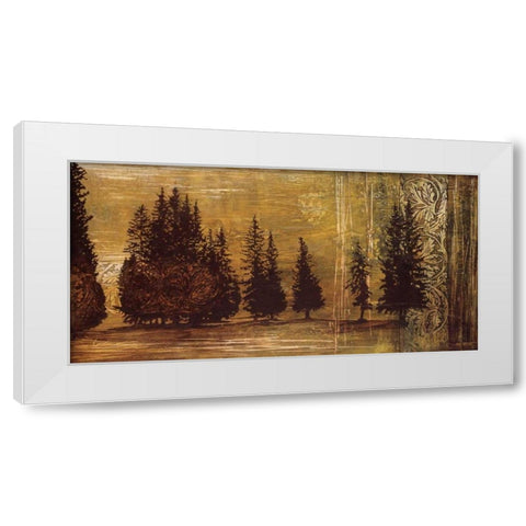 Forest Silhouettes I White Modern Wood Framed Art Print by Thompson, Linda