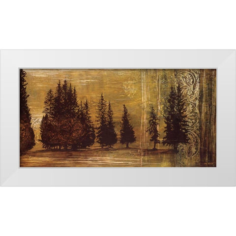 Forest Silhouettes I White Modern Wood Framed Art Print by Thompson, Linda
