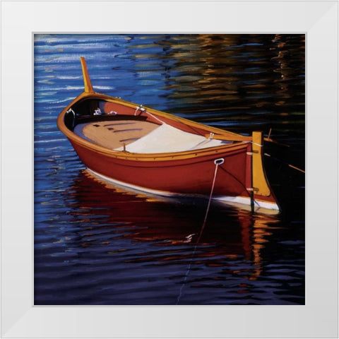 Piccolo Barca Rossa White Modern Wood Framed Art Print by Swimm, Tom