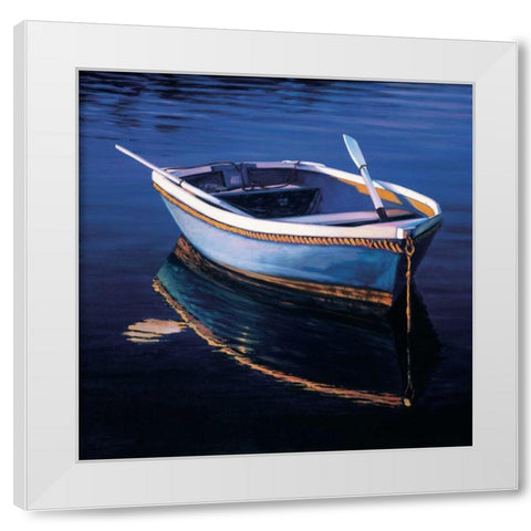 Harbor Glow White Modern Wood Framed Art Print by Swimm, Tom
