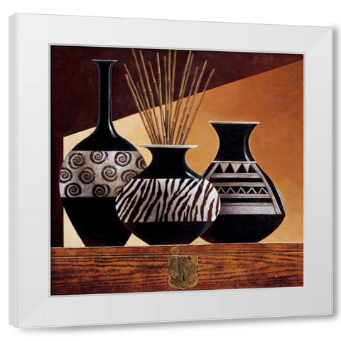 Patterns in Ebony I White Modern Wood Framed Art Print by Mallett, Keith