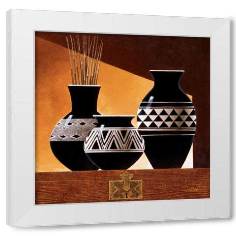 Patterns in Ebony II White Modern Wood Framed Art Print by Mallett, Keith
