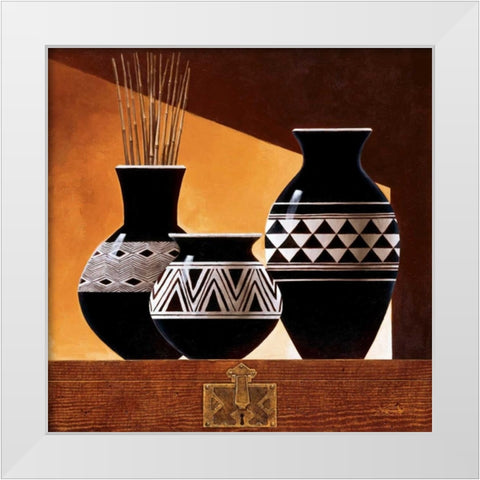 Patterns in Ebony II White Modern Wood Framed Art Print by Mallett, Keith