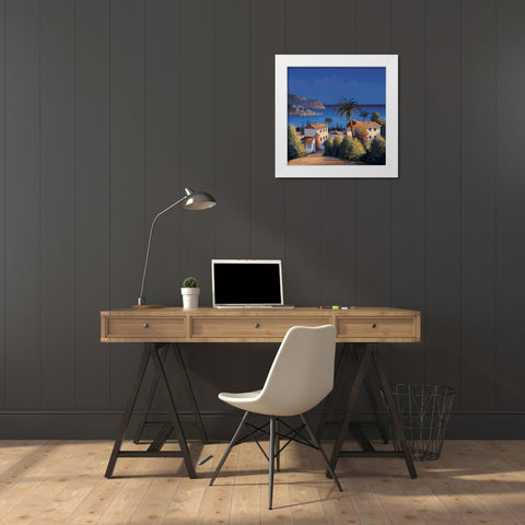 Mediterranean Morning Shadows I White Modern Wood Framed Art Print by Short, David