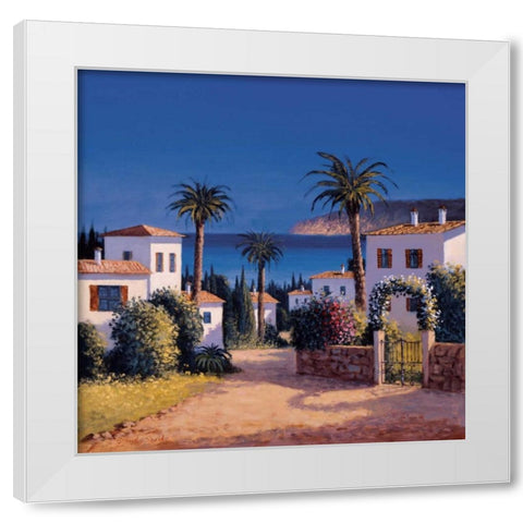 Mediterranean Morning Shadows II White Modern Wood Framed Art Print by Short, David