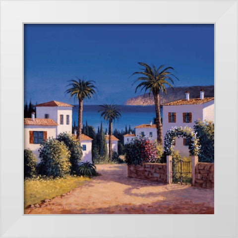 Mediterranean Morning Shadows II White Modern Wood Framed Art Print by Short, David