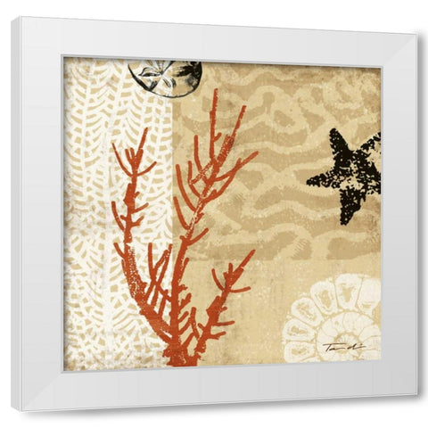 Coral Impressions I White Modern Wood Framed Art Print by Venter, Tandi