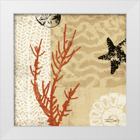Coral Impressions I White Modern Wood Framed Art Print by Venter, Tandi
