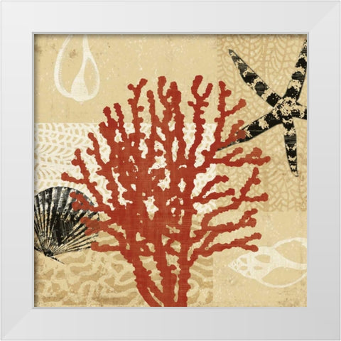Coral Impressions III White Modern Wood Framed Art Print by Venter, Tandi