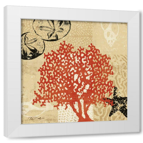 Coral Impressions IV White Modern Wood Framed Art Print by Venter, Tandi