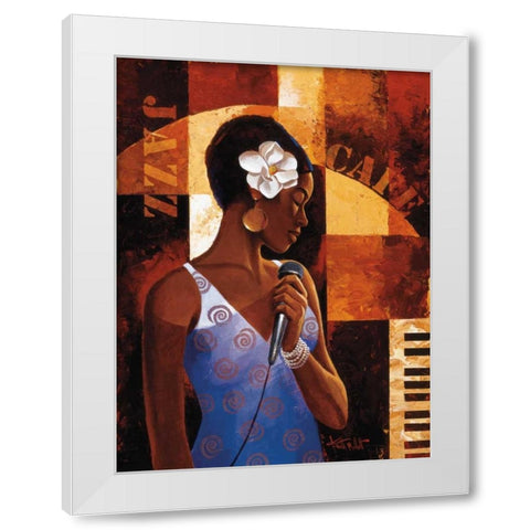 Jazz Cafe White Modern Wood Framed Art Print by Mallett, Keith