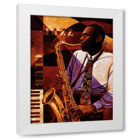 Jazz Club White Modern Wood Framed Art Print by Mallett, Keith