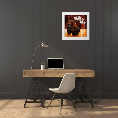 Orquedea Linda I White Modern Wood Framed Art Print by Mallett, Keith