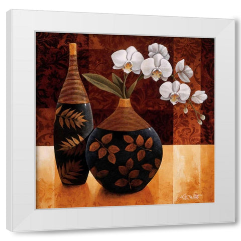 Orquedea Linda I White Modern Wood Framed Art Print by Mallett, Keith