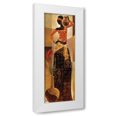 Bahiya White Modern Wood Framed Art Print by Mallett, Keith