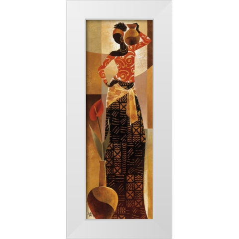 Bahiya White Modern Wood Framed Art Print by Mallett, Keith