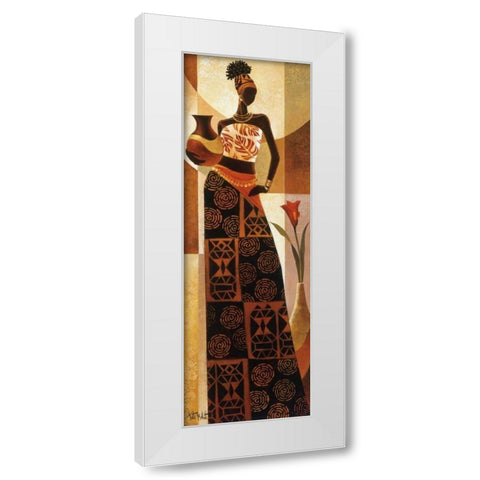 Naima White Modern Wood Framed Art Print by Mallett, Keith