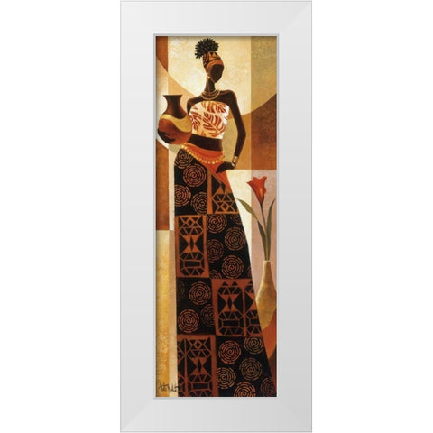 Naima White Modern Wood Framed Art Print by Mallett, Keith