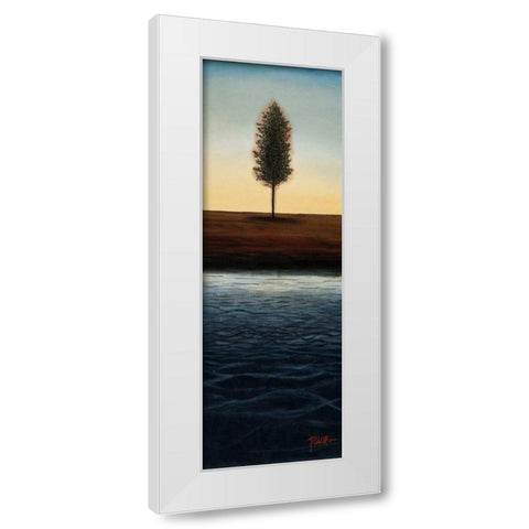 Across the Water I - Blue Landscape White Modern Wood Framed Art Print by St.Germain, Patrick