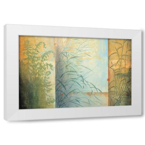 Ferns and Grasses White Modern Wood Framed Art Print by Li-Leger, Don