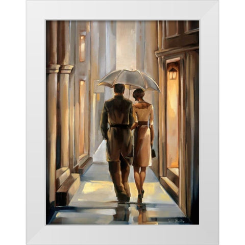Reflections I White Modern Wood Framed Art Print by Biddle, Trish