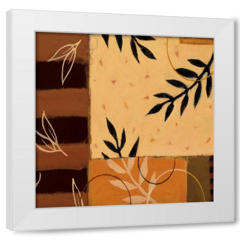 Leaf Poem I White Modern Wood Framed Art Print by Dorf, Susan