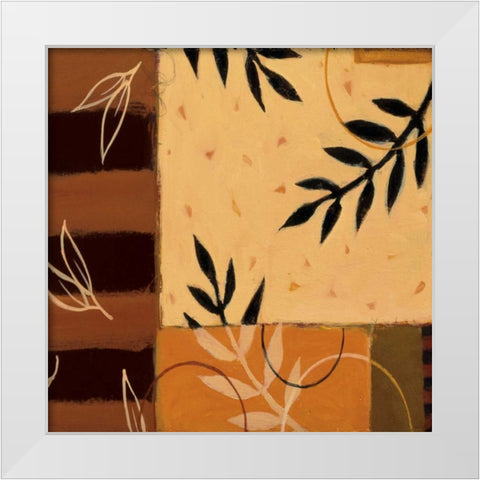 Leaf Poem I White Modern Wood Framed Art Print by Dorf, Susan