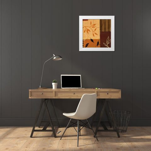 Leaf Poem II White Modern Wood Framed Art Print by Dorf, Susan