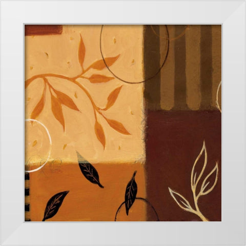 Leaf Poem II White Modern Wood Framed Art Print by Dorf, Susan