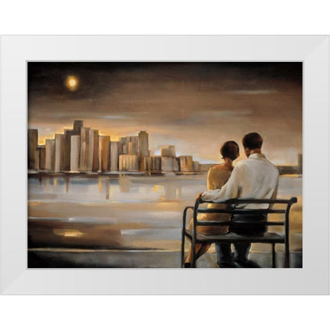 Reflections III White Modern Wood Framed Art Print by Biddle, Trish