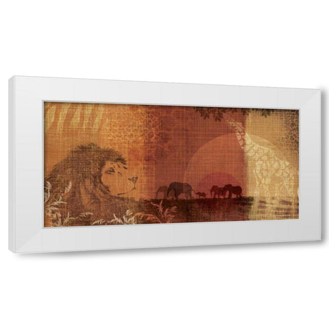 Safari Sunset II White Modern Wood Framed Art Print by Venter, Tandi