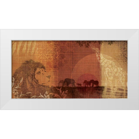 Safari Sunset II White Modern Wood Framed Art Print by Venter, Tandi