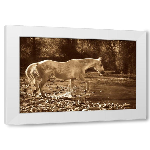 The Crossing White Modern Wood Framed Art Print by Caro, Wendy
