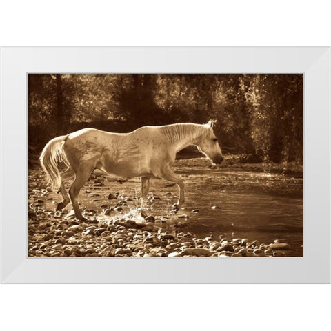The Crossing White Modern Wood Framed Art Print by Caro, Wendy
