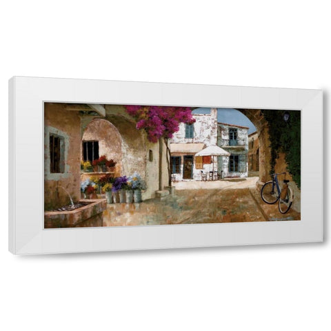 Picking Up Flowers White Modern Wood Framed Art Print by Archambault, Gilles