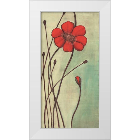 Eclat Rouge White Modern Wood Framed Art Print by Codo, Ella