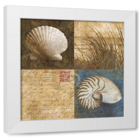 Seaside Memories I White Modern Wood Framed Art Print by Mallett, Keith