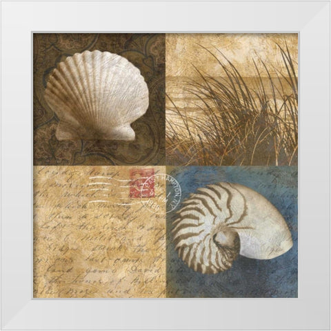 Seaside Memories I White Modern Wood Framed Art Print by Mallett, Keith