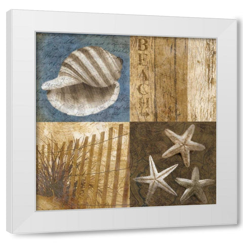 Seaside Memories II White Modern Wood Framed Art Print by Mallett, Keith