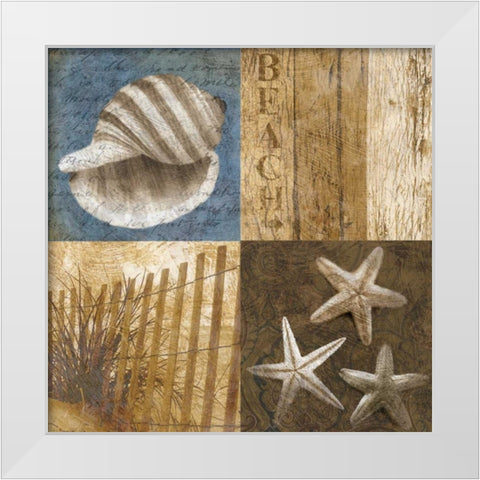 Seaside Memories II White Modern Wood Framed Art Print by Mallett, Keith